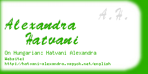 alexandra hatvani business card